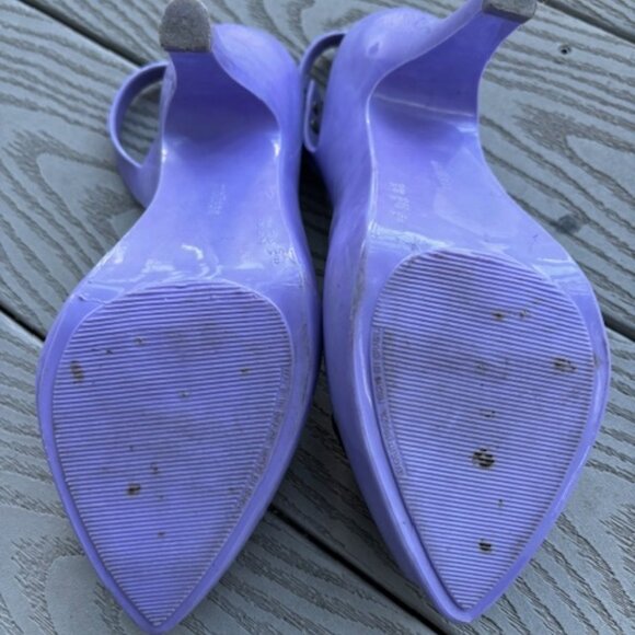 Vivienne Westwood + Melissa Purple/Black Anglomania Novelty Jelly Heart Heels - Picture 4 of 5